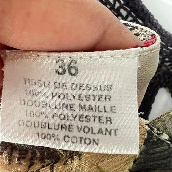 CLASSIC ANIMAL PRINT RUFFLE MULTI COLOR MAXI DRESS SIZE 36 100% COTTON SIZE 36 - Picture 10 of 15